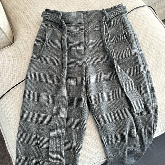 Wilfred Cropped Plaid Pants with Tie - Picture 1 of 4